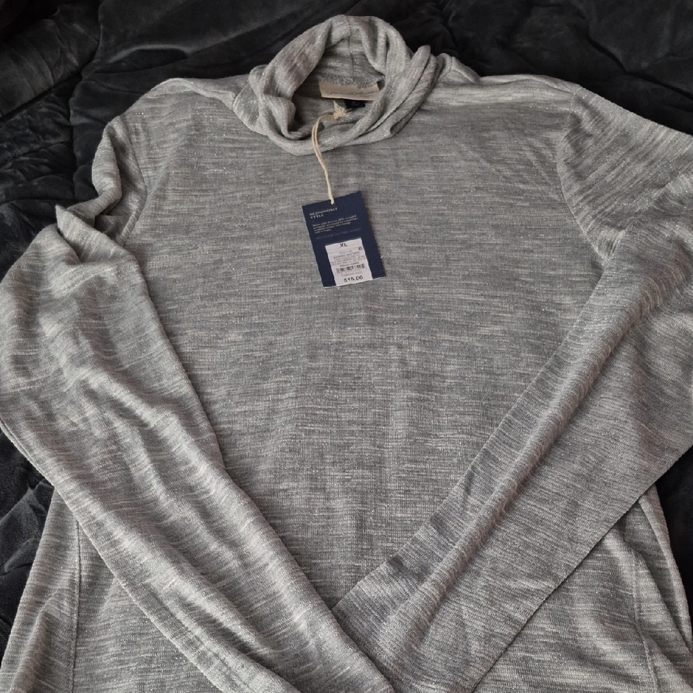 Women's Gray Sparkly Sweater